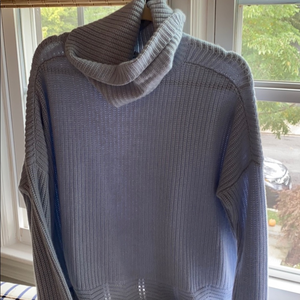 Autumn Cashmere Blue Cashmere Turtleneck Sweater